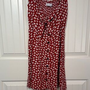 Faithfull the Brand Red and White Floral Mini Dress